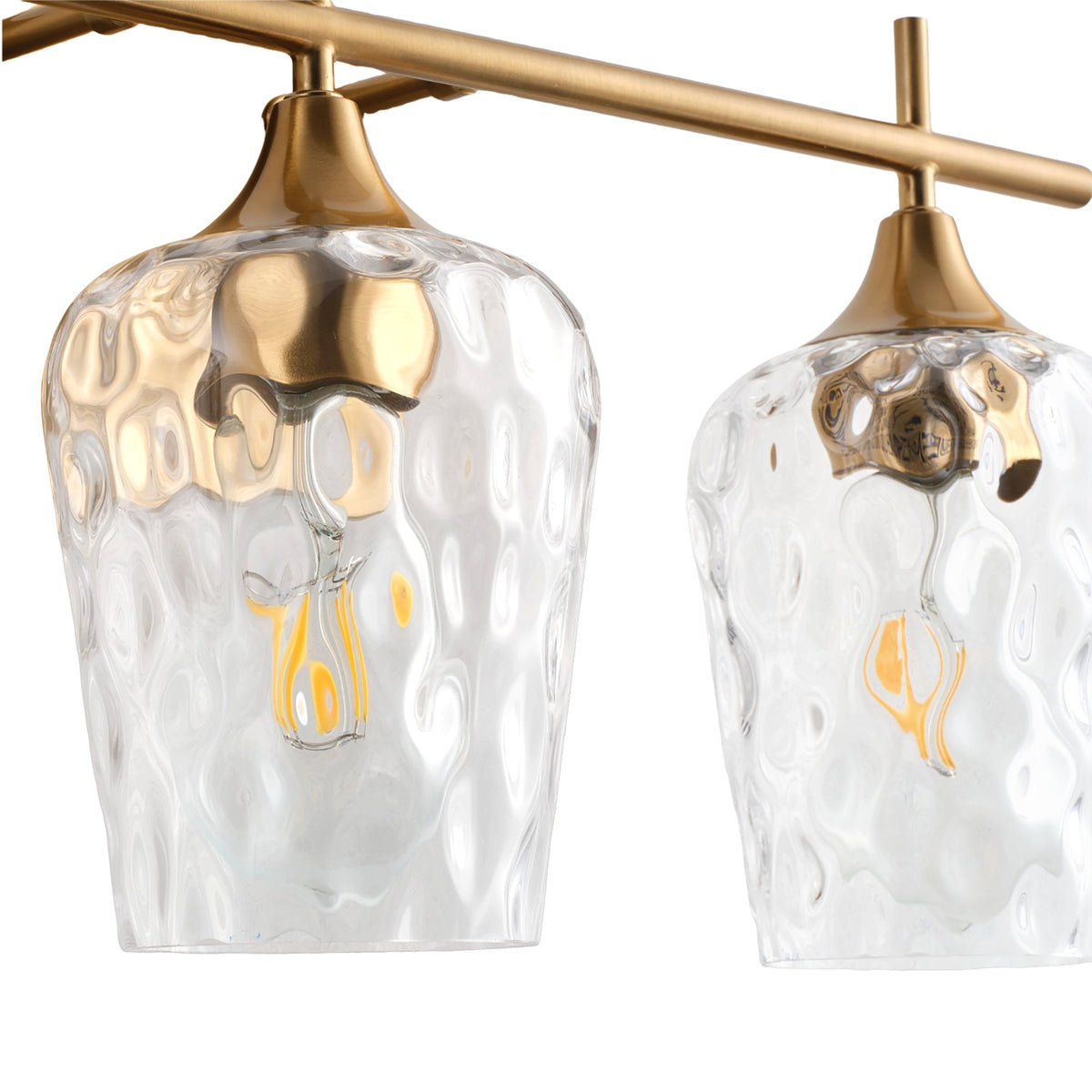 3-Light Bathroom Vanity Light Glass Shade Brass Finish
