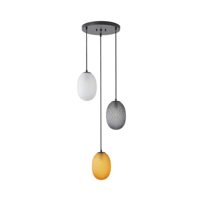 3-Light Luxury Colored Glass Pendant Light