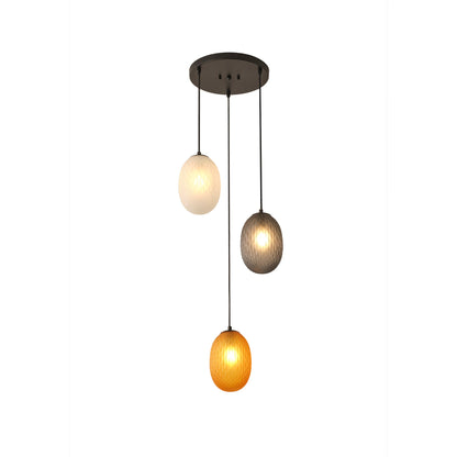3-Light Luxury Colored Glass Pendant Light